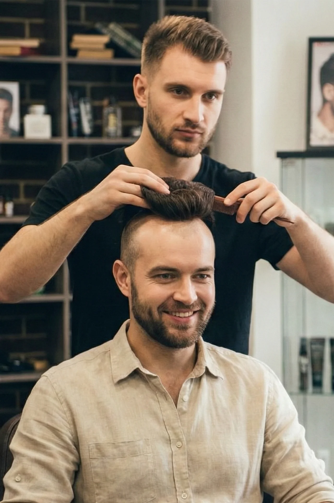 Ana Sayfa - Art Plus Hair protez saç uygulaması yapılıyor